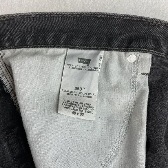 Levi's 550 Relaxed Fit Jeans Men's 40x32 Black Straight Retro Denim Vintage 2000 - Picture 7 of 16